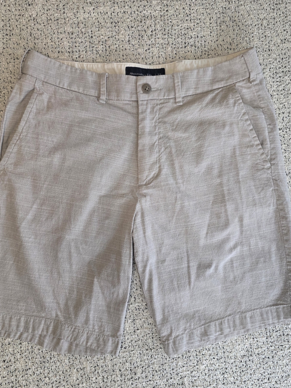 Abercrombie & Fitch Men’s Linen Cotton Stretch Shorts Beige Size 32